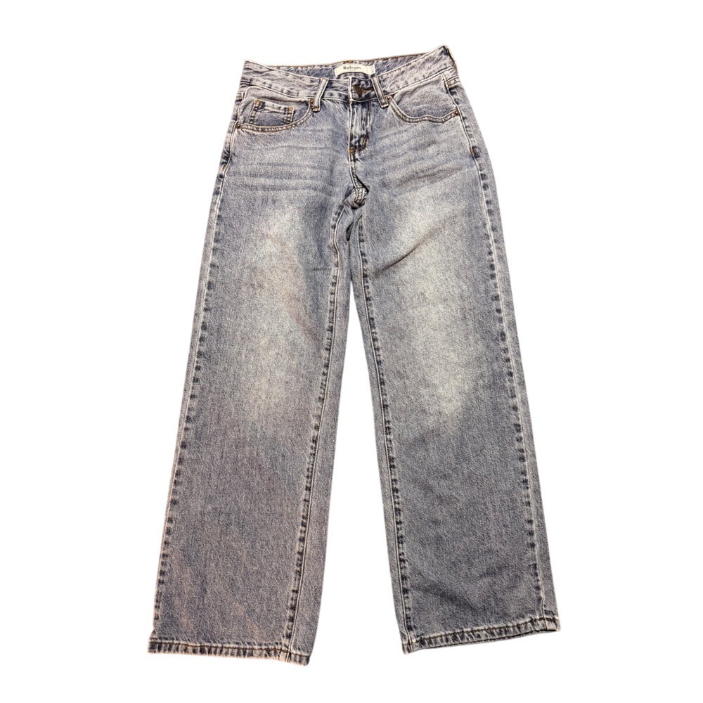 Refrain Los Angeles Women Wide Leg Jeans Light Wash High Rise Denim Size 00/23